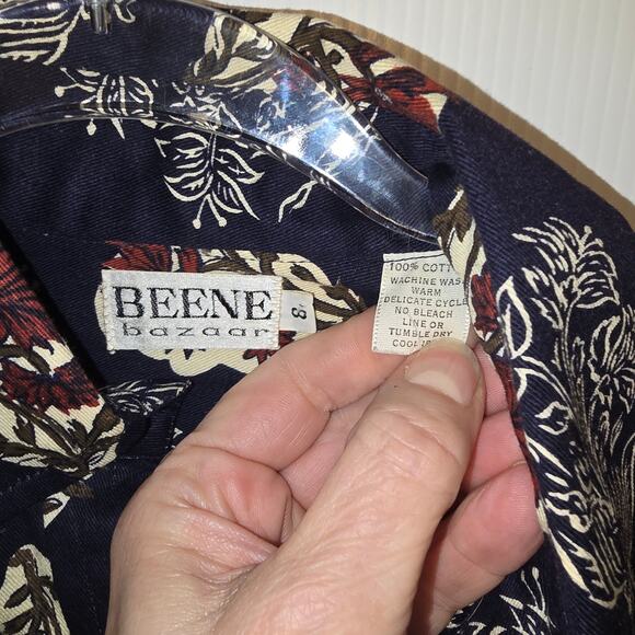 Beene Bazaar Vintage 70's Geoffrey Beene Maxi Pullover Shirt Dress Dark Floral - Picture 7 of 13